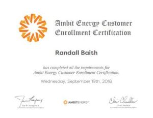 Ambit Energy Basictech Certifacate